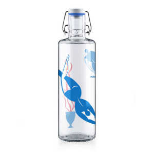 soulbottles soulbottle 1,0l • Trinkflasche aus Glas • “divine divers”