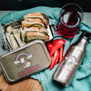 tindobo Edelstahl SET Lunchbox & Trinkflasche Hörnchen
