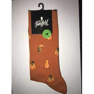 von Jungfeld Orange Socke mit Kürbismotiv – Herren