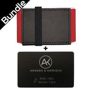ANDERS & KOMISCH Kleiner Geldbeutel mit RFID- & NFC Schutz – A&K MINI Bundle Schwarz