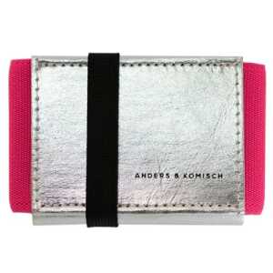 ANDERS & KOMISCH Kleines Portemonnaie mit Münzfach Damen – A&K MINI Silber + Farbauswahl