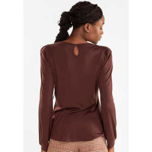 Alma & Lovis Bluse mit Ärmelraffung aus Tencel und Wolle | Wool-Ten Bluse