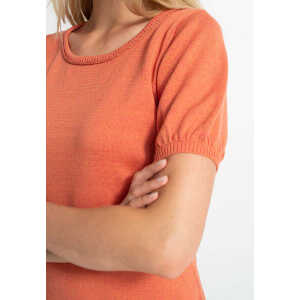 Alma & Lovis Kurzarm-Melange-Pullover aus Bio-Baumwolle | Melange Pulli