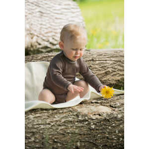 Baby Body langarm Wolle Seide walnuss | GOTS zertifiziert Engel Natur