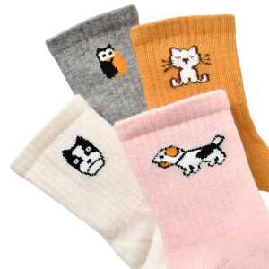 Baby Kinder Socken 4er Pack Animals Tiere GOTS biorganic