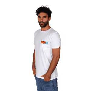 Bio T-shirt – Kitenge African Ethno Pocket – Unisex – Schwarz & Weiß – Maembe