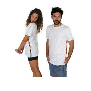Bio T-shirt – Kitenge African Ethno Stripes – Unisex – Schwarz & Weiß – Maembe