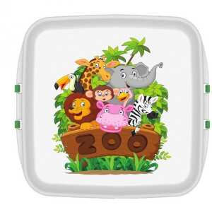 Biodora Kleine Lunchbox mit Druck Zoo 11 x 11 x 5 cm
