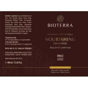 Bioterra Nährendes Bio Shampoo 400ml – für sprödes und geschädigtes Haar, Anti Haarbruch – mit Arganöl und Sheabutter