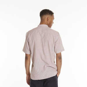 By Garment Makers Hemd – Alberto Manderin Striped Linen SS Shirt- aus Bio-Baumwolle und Leinen
