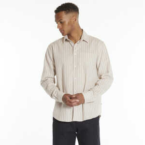By Garment Makers Hemd – Bob Stripe LS Shirt – aus Bio-Baumwolle & Leinen