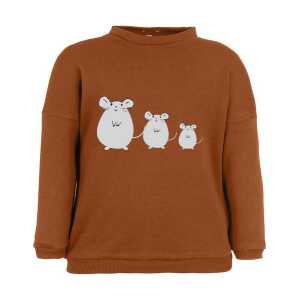 CORA happywear Baby Sweatshirt “Suli” aus Bio-Baumwolle | Kupfer mit Druck