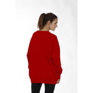 CORA happywear Damen Oversize Pullover aus Bio-Baumwolle “Camilla” bordeaux