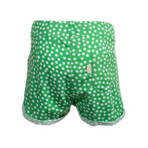 CORA happywear Mädchen Hose aus Bio-Baumwolle “Lucia” grün mit weißen Punkten