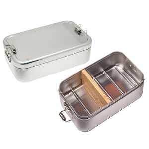 Cameleon Pack Große Lunchbox XL * Mit Trennsteg aus Bambus * Metall Brotdose