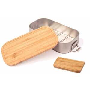 Cameleon Pack Lunchbox mit Deckel und Trennsteg aus Bambus Holz