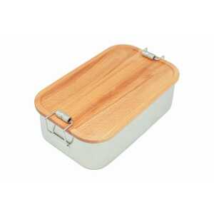 Cameleon Pack XL Edelstahl Lunchbox mit Deckel aus heimischem Buchen Holz
