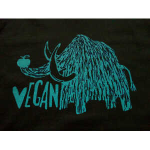 Cherry Bomb Vegan Mammut. Männer T-Shirt, faire Biobaumwolle, schwarz. Siebdruck