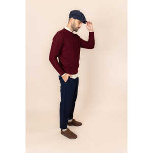 De IONESCU Wollpullover für Herren mit Zopfmuster – Pullover mit rundem Kragen