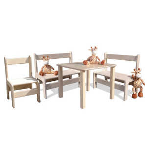 Die Schreiner Christoph Siegel Kindersitzgruppe – Tisch, 2 Bänke und 1 Stuhl