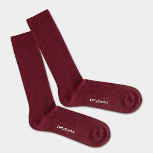 DillySocks Socken RIBBED WINE RED
