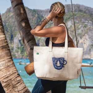 Divasya Shopper-Bag aus Biobaumwolle mit Yogamotiven