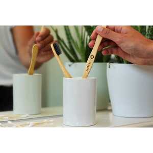 ECOMONKEY Bambus Zahnbürste – Nachhaltig, vegan, weiche Borsten, plastikfrei, 1x