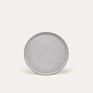 EDDA stoneware Handgemachter Steingut Teller Ddoria klein – Granit Grau (ø 21,5 x 1,7 cm)