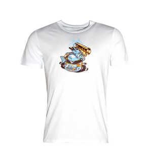 FÄDD Herren T-Shirt Rundhals aus Bio-Baumwolle “Dose Fisker” Weiß