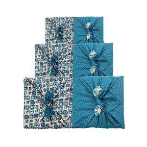 FabRap Gift Wrap Wiederverwendbare Geschenkverpackung – FabRap Set mit drei Größen (doppelseitig)