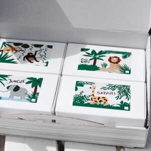 Fines Papeterie Kinder-Puzzle-Set mit 4 Dschungel Motiven á 100 Teilen