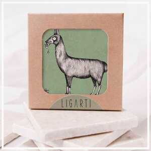 Fliesenuntersetzer “Lama” von LIGARTI | Design Untersetzer | Natursteinfliese
