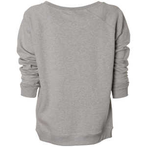 Frauen Sweatshirt WATERKOOG, grau meliert, schwarzer Print, Biobaumwolle