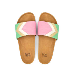 Fünve Vegane Slides mit Fußbett | 90% Baumwoll-Kunstleder | Damen