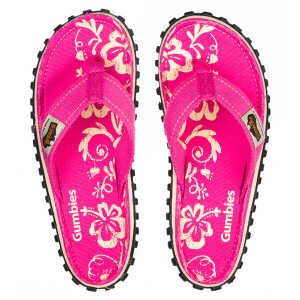 GUMBIES Pink Hibiscus – Vegane Sommer-Sandalen für Damen