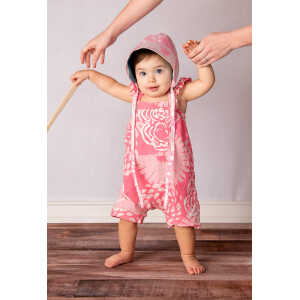 Global Mamas Baby Strampler – Blumen – Bio Baumwolle – Pink