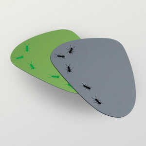 HANDGEDRUCKT “Ameisen” Mousepad aus Recyclingleder Tropfenform