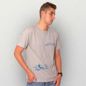 HANDGEDRUCKT “Kitesurfing” Männer T-Shirt