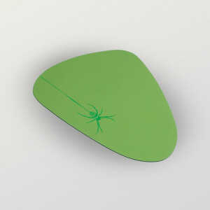 HANDGEDRUCKT “Spinne” Mousepad aus Recyclingleder Tropfenform