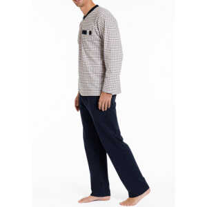 Haasis Bodywear Herren Pyjama lang Alloverprint, Bio Baumwolle, GOTS zertifiziert