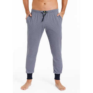 Haasis Bodywear Herren Pyjamahose mit Bündchen Alloverprint mit Seitentaschen, Bio Baumwolle, GOTS zertifiziert