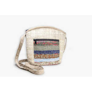 Himal Hemp HH Handtasche CHEKKA Bag aus wildem Hanf und Recycle-Sari