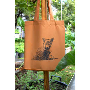 Hirschkind Bio-Fashion-Bag “Fuchs” cinnamon- handbedruckt