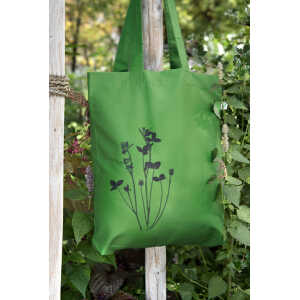 Hirschkind Bio-Fashion-Bag “Klee” grün- handbedruckt