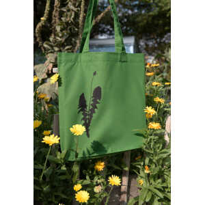 Hirschkind Bio-Fashion-Bag “Löwenzahn” grün- handbedruckt