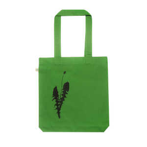 Hirschkind Bio-Fashion-Bag “Löwenzahn” grün- handbedruckt