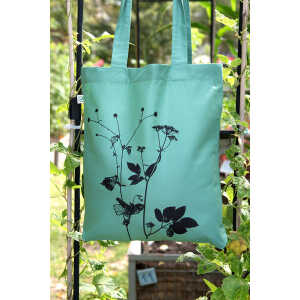 Hirschkind Bio-Fashion-Bag “Lovely Unkraut” mint- handbedruckt