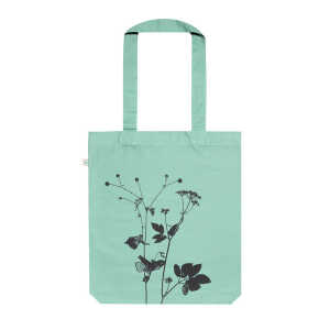 Hirschkind Bio-Fashion-Bag “Lovely Unkraut” mint- handbedruckt