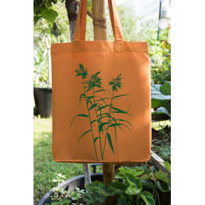 Hirschkind Bio-Fashion-Bag “Schilf” cinnamon- handbedruckt