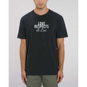 Human Family Bio Herren Rundhals T-Shirt “Spread Love – Respect” in 4 Farben